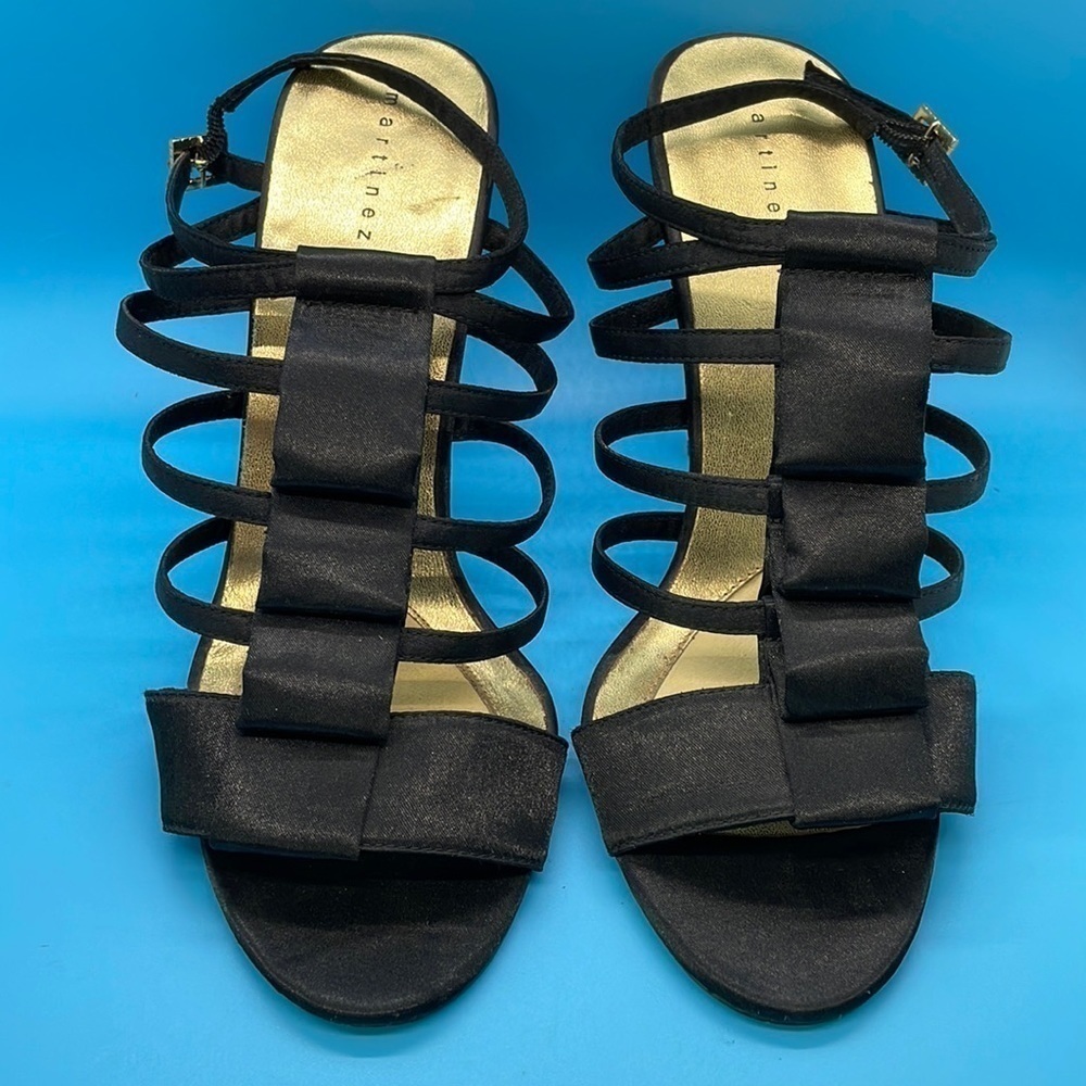 Martinez Valero Black Strappy Heels